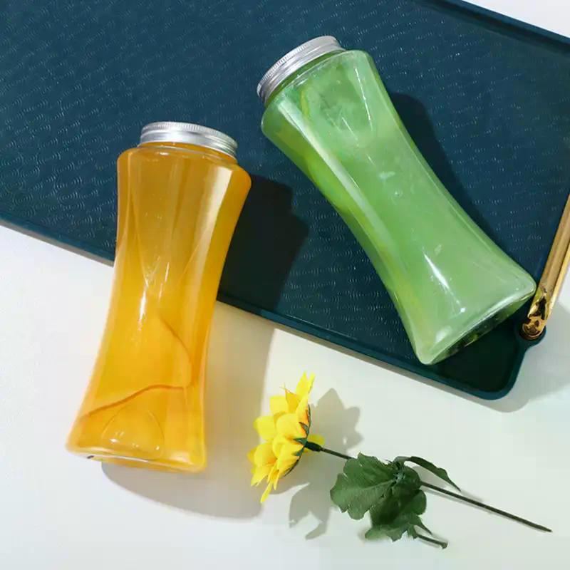 1 Adet Taşınabilir Sütlü Çay İçme Şişesi İçecek Şişesi Plastik Su Bardakları Şeffaf Çay Kahve Şişesi Meyve Suyu İçecek Şişeleri