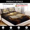 Latacaca 3pcs Religious Bible and Cross Fitted Sheet Set 1 Fitted Sheet and 2 Pillowcases All Seasons Bedding Set Perfect