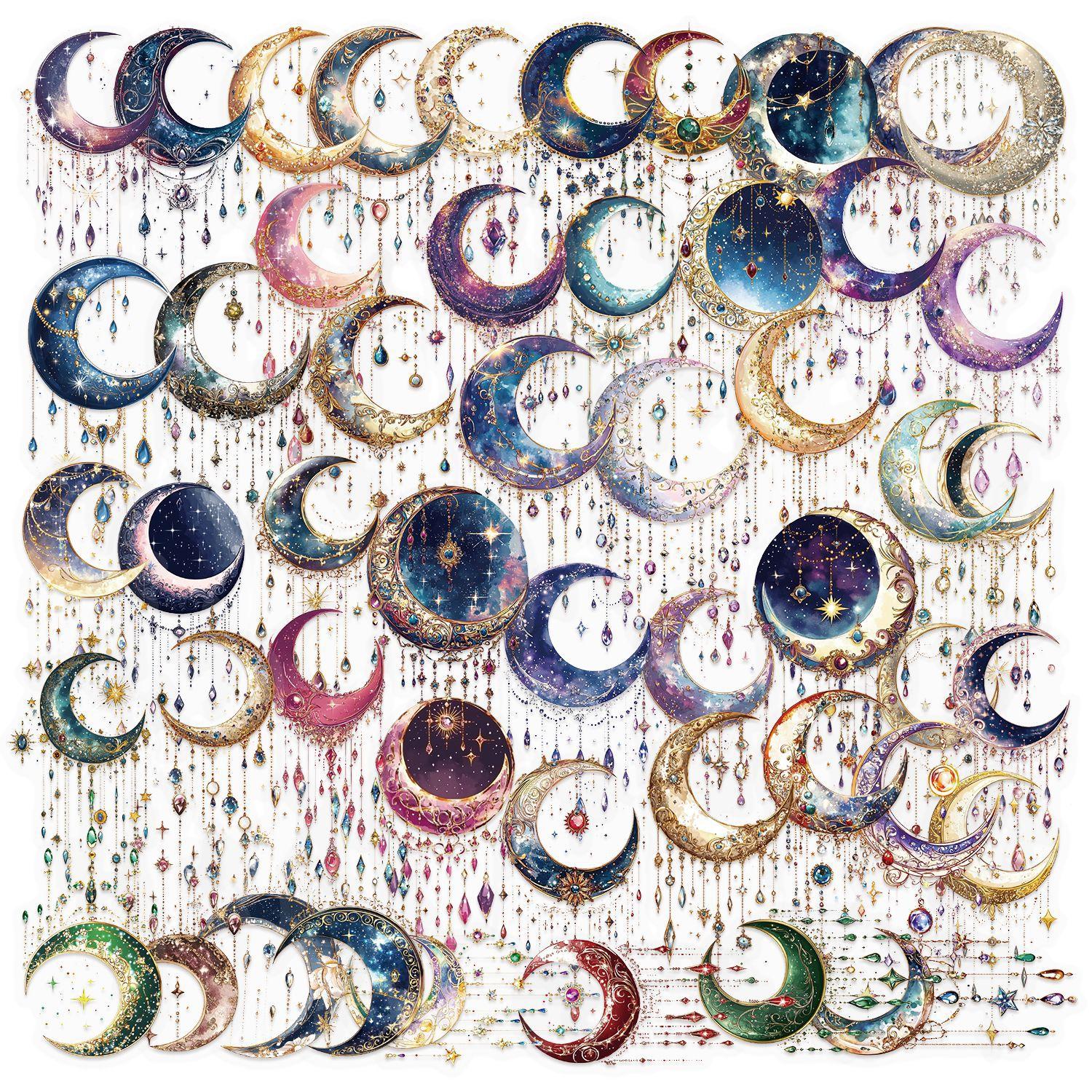 

Набор из 50 прозрачных мультяшных наклеек Мечтательная галактика Водонепроницаемый прозрачный ПЭТ ручной материал декоративный гитара блокнот