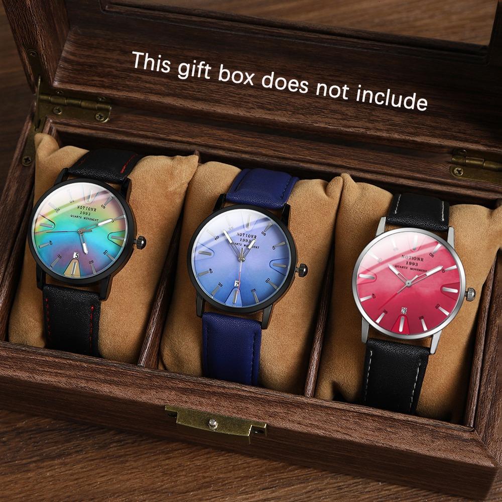 

Notionr Watch 3-Piece Men S Watch Business Belt Watch Quartz Watch Versatile Watch