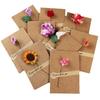 Geschenke handgemachte Grußkarten nationaler Trend kulturell und kreativ Retro Kraftpapier Trockenblumen Feiertagssegen Großhandel
