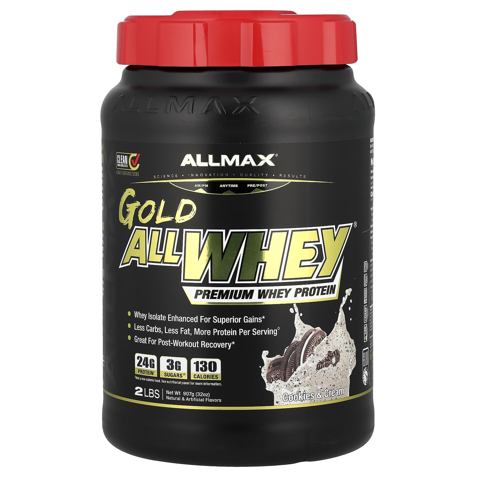 

Gold Allwhey®, Premium Whey Protein, Cookies & Cream, 907G (32Oz)