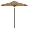 Taupe Sun Umbrella with Steel Pole 225 X 225 X 212 Cm