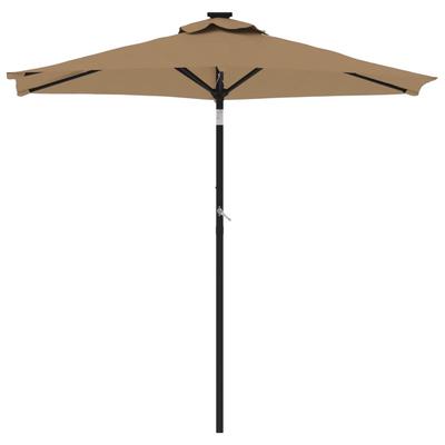 Taupe Sun Umbrella with Steel Pole 225 X 225 X 212 Cm