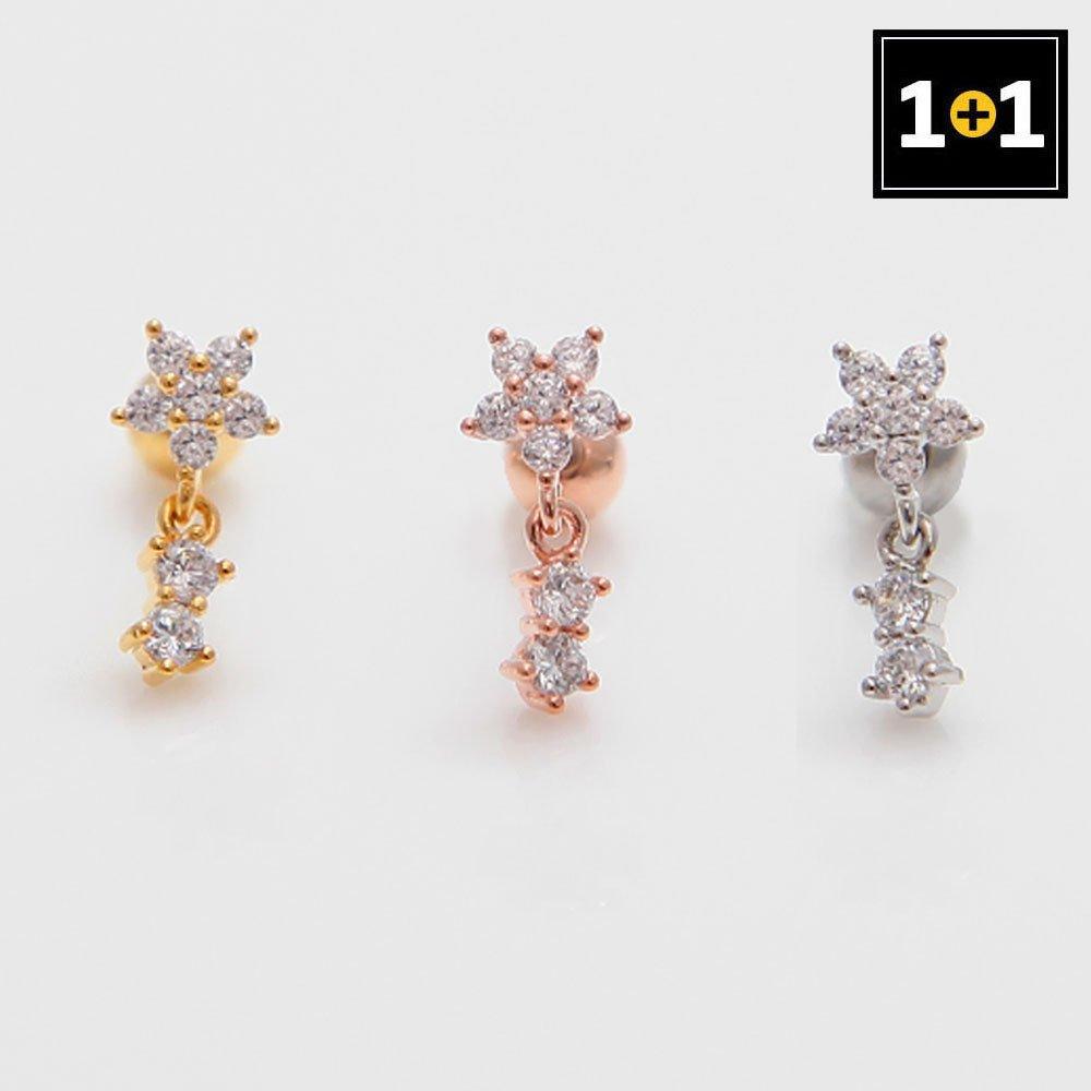 [1+1] Fashion Piercing Surgical Rachel 3 types, choose 1, one side for sale