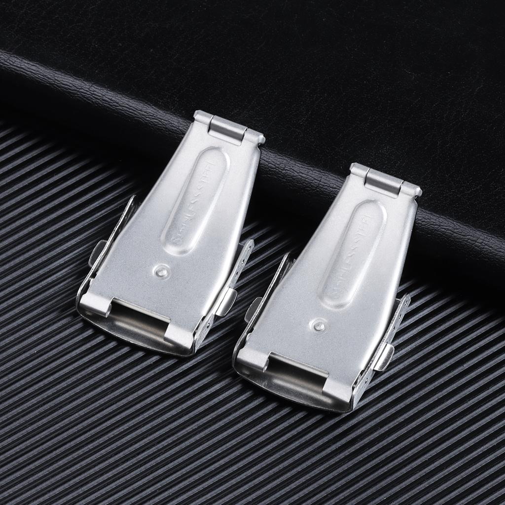 Double Push Button Fold Watch Clasp Deployment Silver Buckle 10 12 14 16 18 20 22mm Watch Strap Band  Stainless Steel Accessory