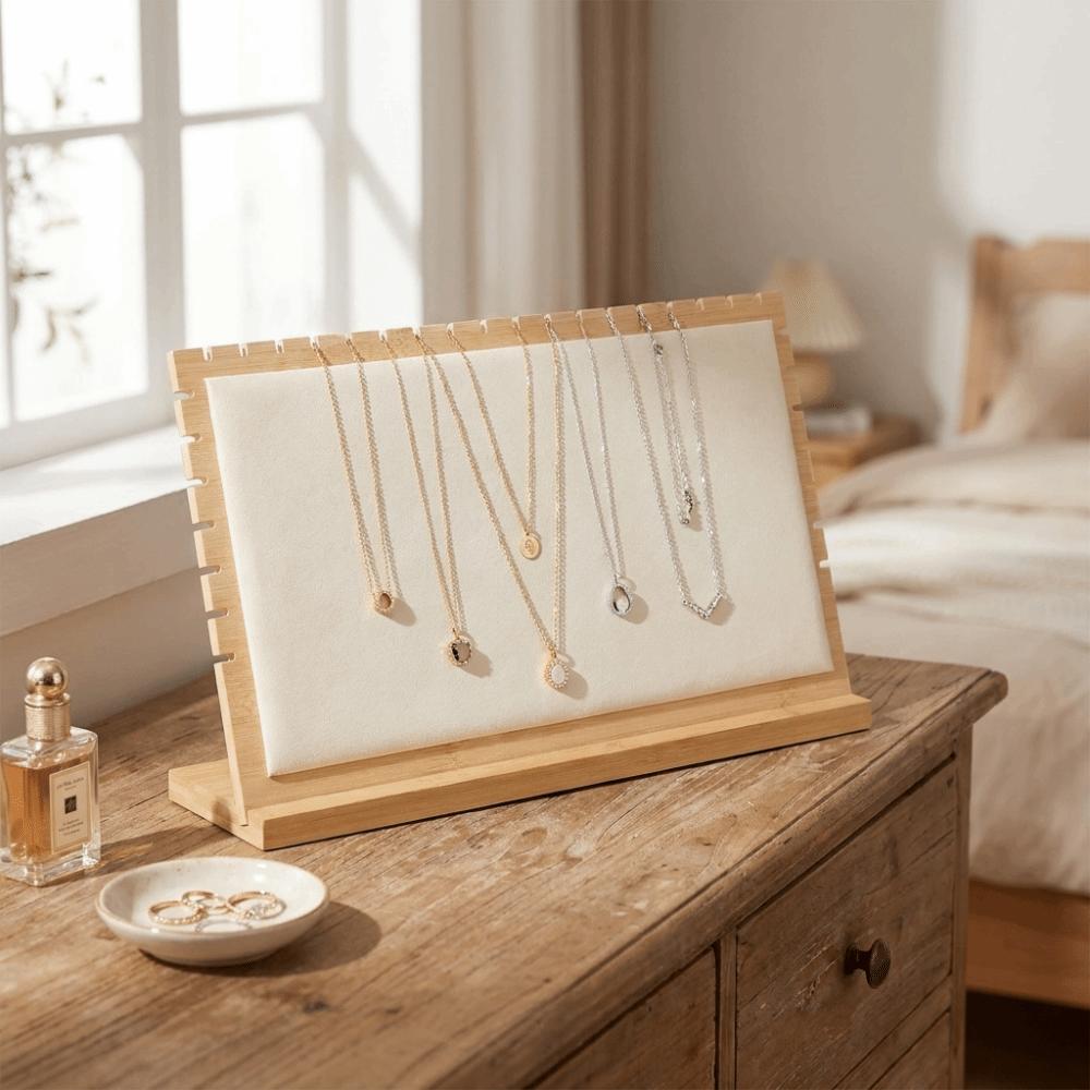 Solid Wooden Necklace Hanging Rack Multi-Functional Jewelry Display Frame Jewelry Organizer