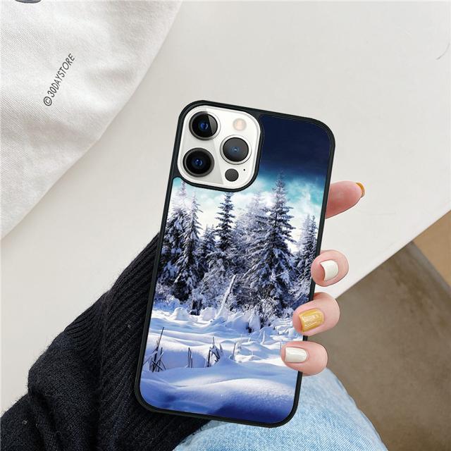Mountain Pine Tree Forest Mountain Peak Mist Phone Case For iPhone 17 Air 15 16 Pro Max 14 13 12 11 Pro Max Plus