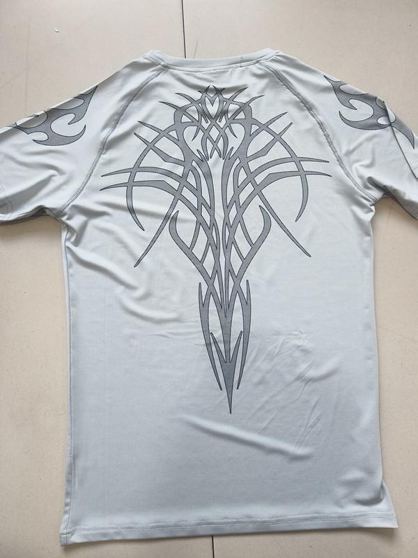 Men's Quick-Dry Printed T-Shirt for Muscle Building, Spring & Autumn Sports Training