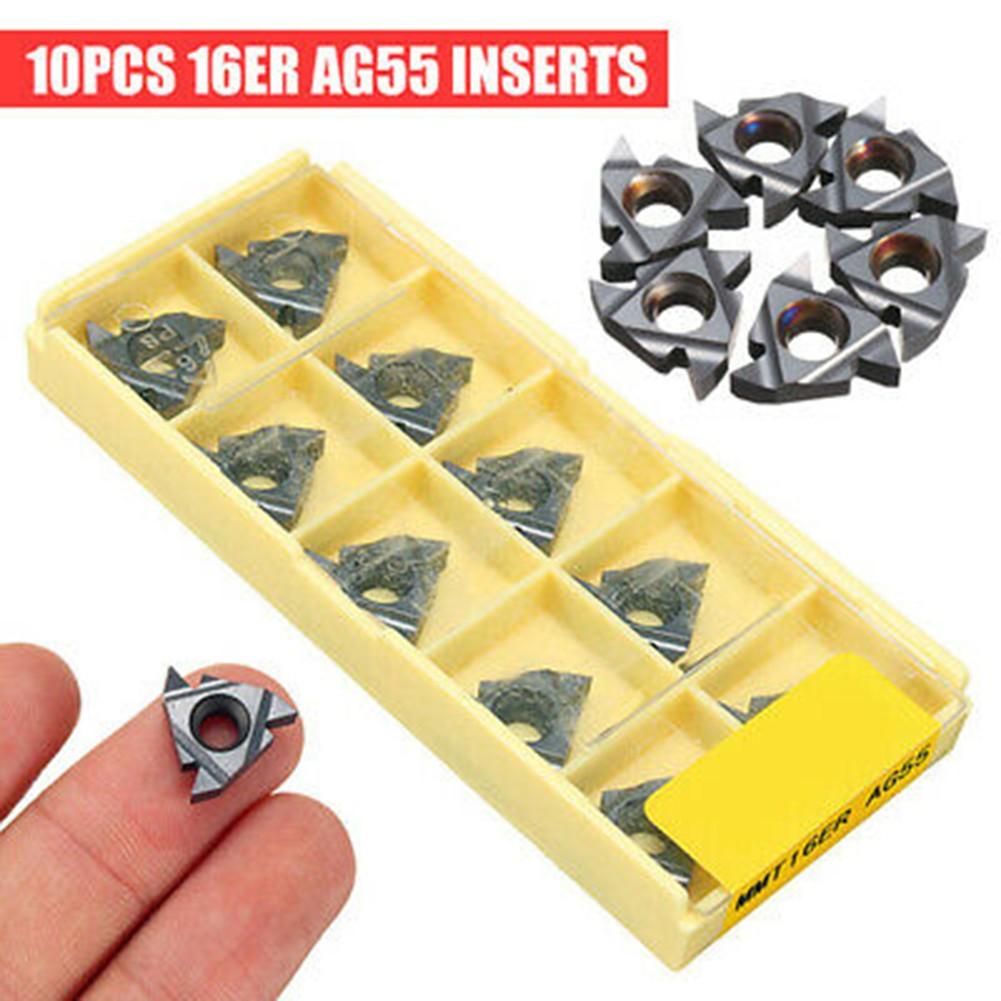 

10 шт. 6 мм 16ER AG55 твердосплавні різьбові пластини Токарний верстат з ЧПУ Токарний інструмент