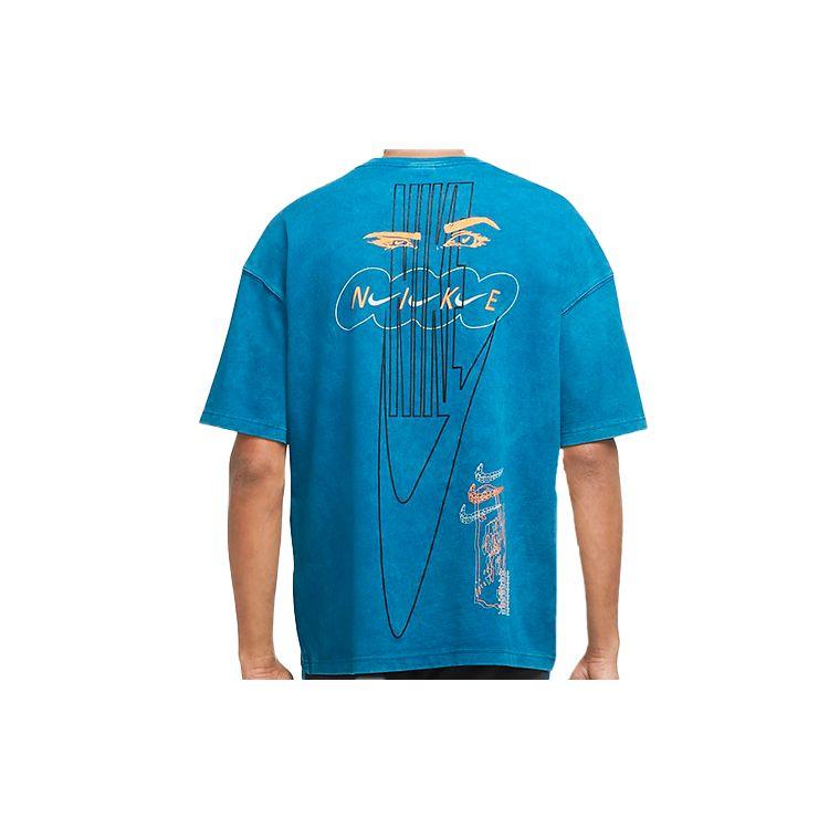 Nike Sportkleding Logo Ronde Hals Korte Mouw T-shirt Heren Tops Blauw DC2729-301