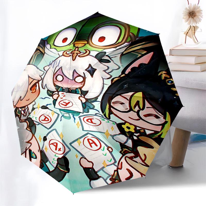 1pc Outdoor Umbrella with Anime Characters - Automatic Opening/Closing, Portable 3-Fold Design, 8-Rib Iron Frame - Perfect Gift for Fans, Travele