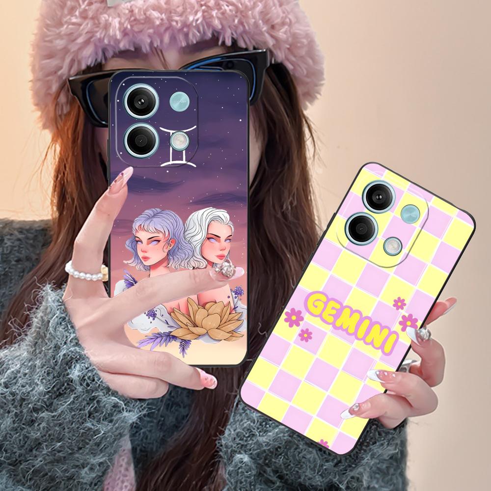 Zodiac Sign Gemini Mobile Phone Case for Xiaomi Redmi 15 14 13 12 A5 3 2 1 C Plus 4G 5G Colorful Printing Cover Cover Smartphone