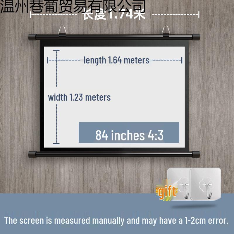 100-Inch Portable Floor-Standing Projector Screen with Stand