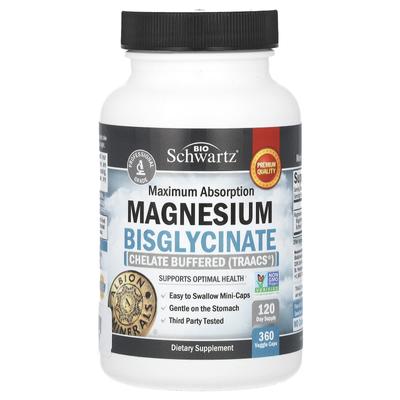 Maksymalna absorpcja, bisglicynian magnezu, 360 kapsułek roślinnych