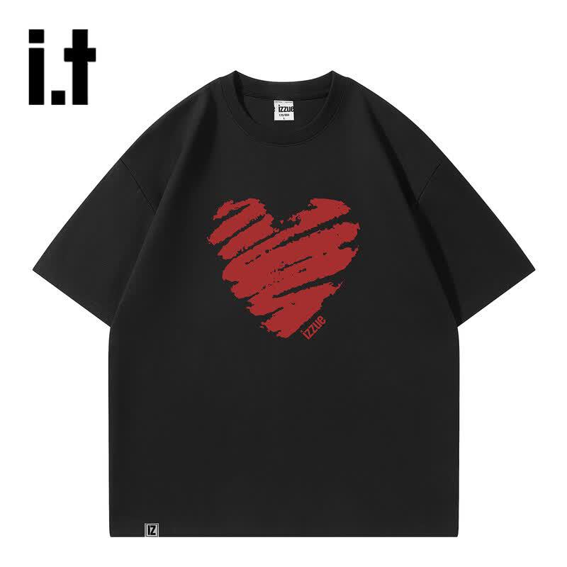 Izzue i.t Unisex Pure Cotton Heart Print Short Sleeve T-Shirt L