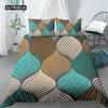 Set Copripiumino Geometrico Misura King Bianco Tonalità Oro Set Biancheria da Letto Bohemien Copripiumino Morbido con Federa Copripiumino Singolo