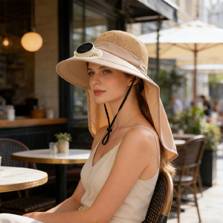 Fashion Solar Fan Cap Light Weight Cooling Fan Hat Large Eave Sunshade Cap For Outdoor Enthusiast Hot Weather Use