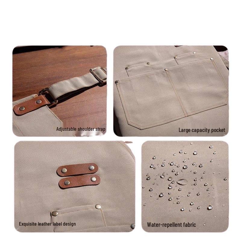 Waterproof Oil-Resistant Canvas Apron for Kitchen, Catering & Cake Shops
