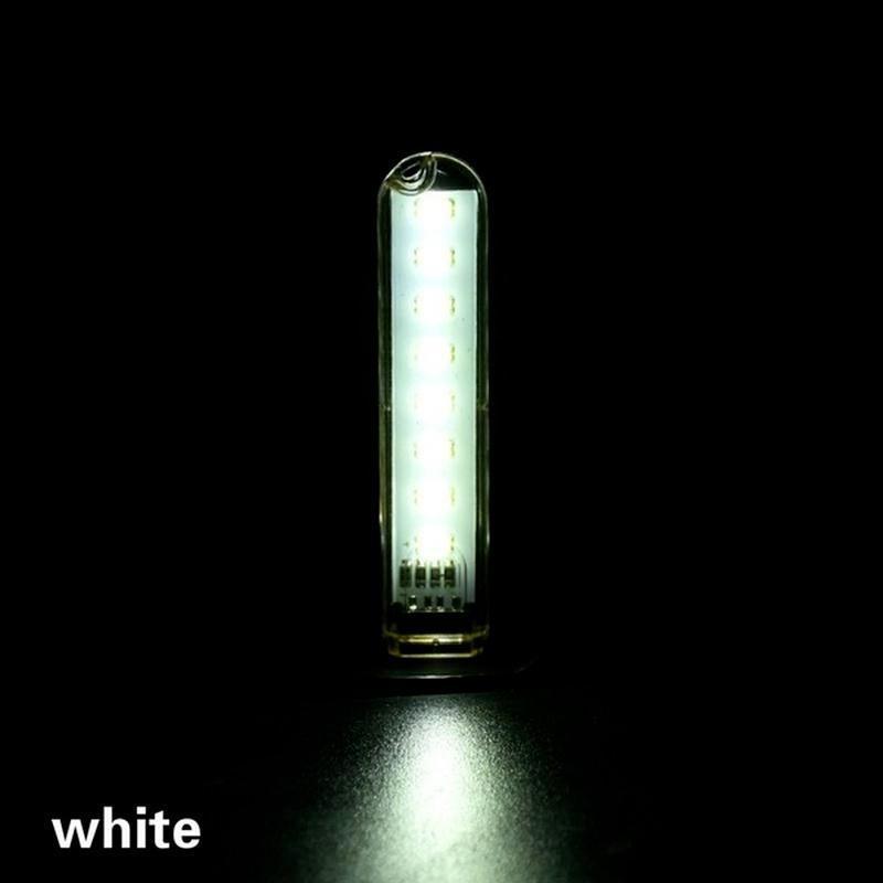 2/5PC 8 LED Mini Portable USB Lamp DC 5V Camping USB Lighting for PC Laptop Mobile Power Bank Gadget