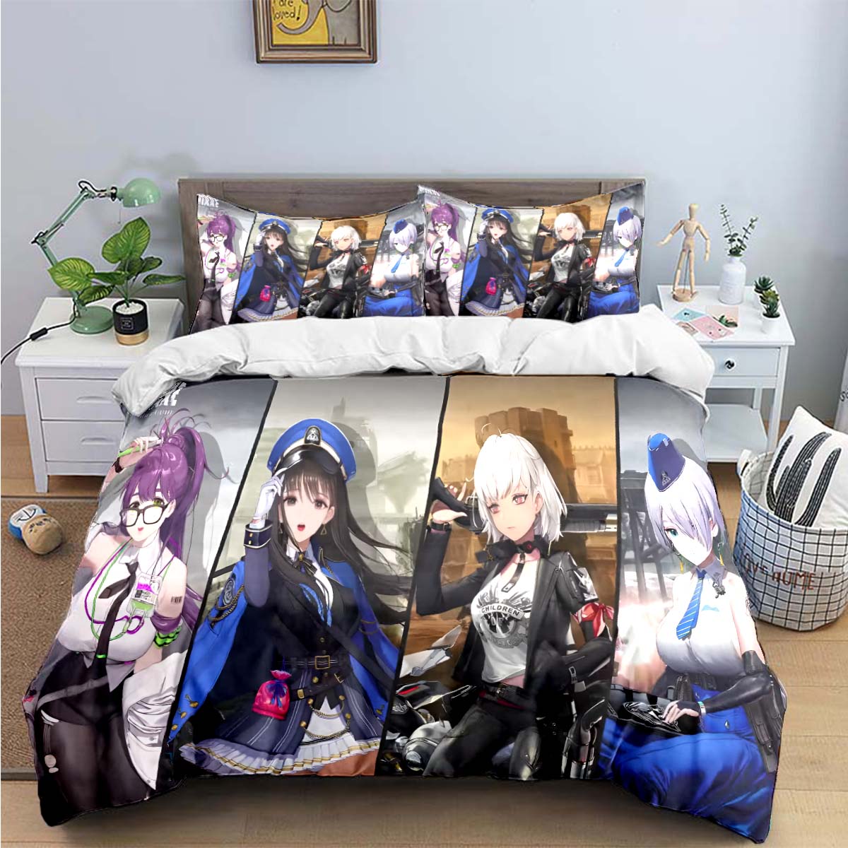 

Hot Game Characters Nikke Goddess of Victory Bedding Sets Bed Supplies Set Duvet Cover Bed Comforter Set Bedding Set Luxury Gift EU Twin 135x200cm