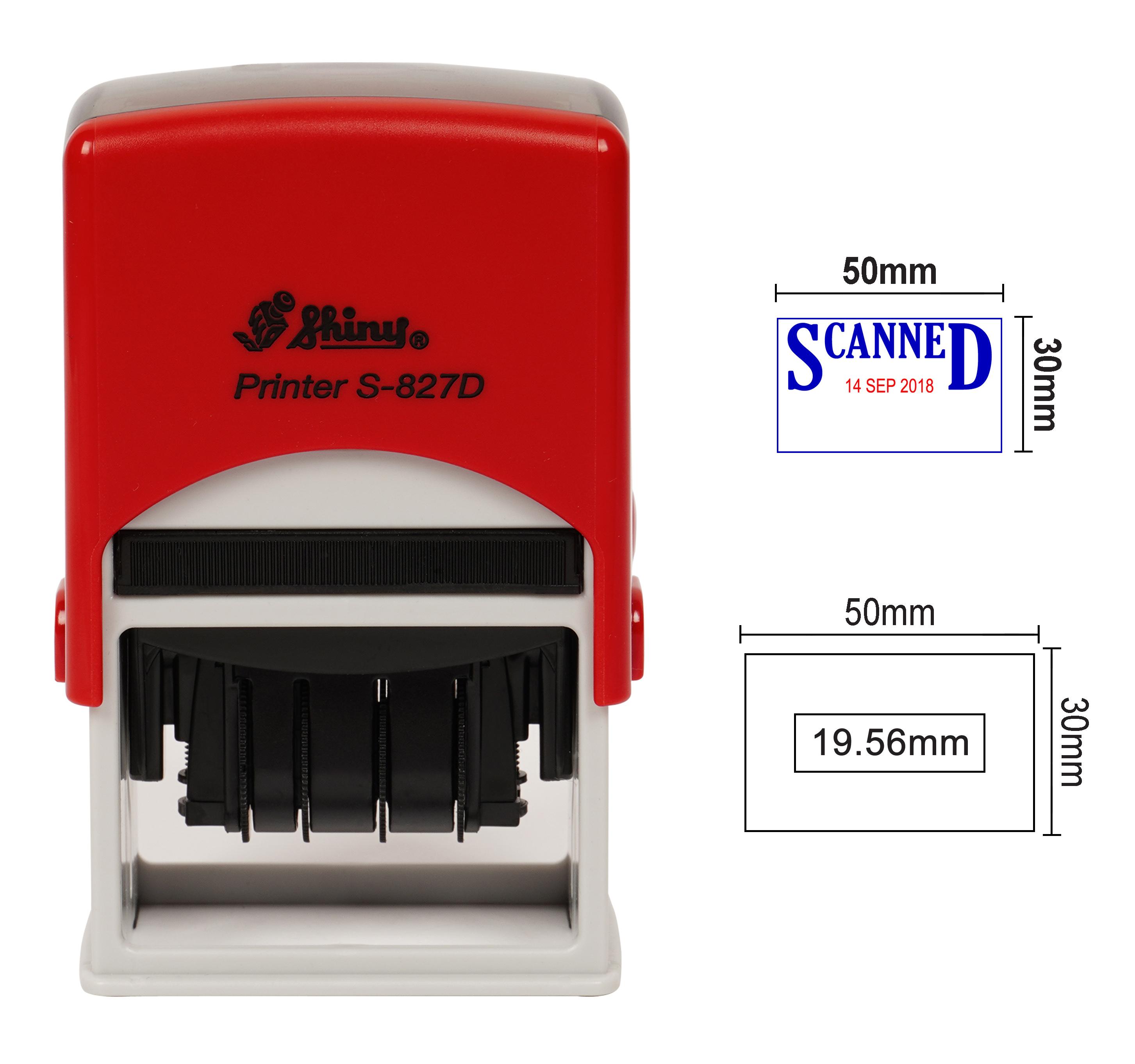 

Self Inking Shiny Date Stamp With Scanned Text Ofiice Stationary Rubber Stamper Blue With Red Date - 50 mm x 30 mm синій
