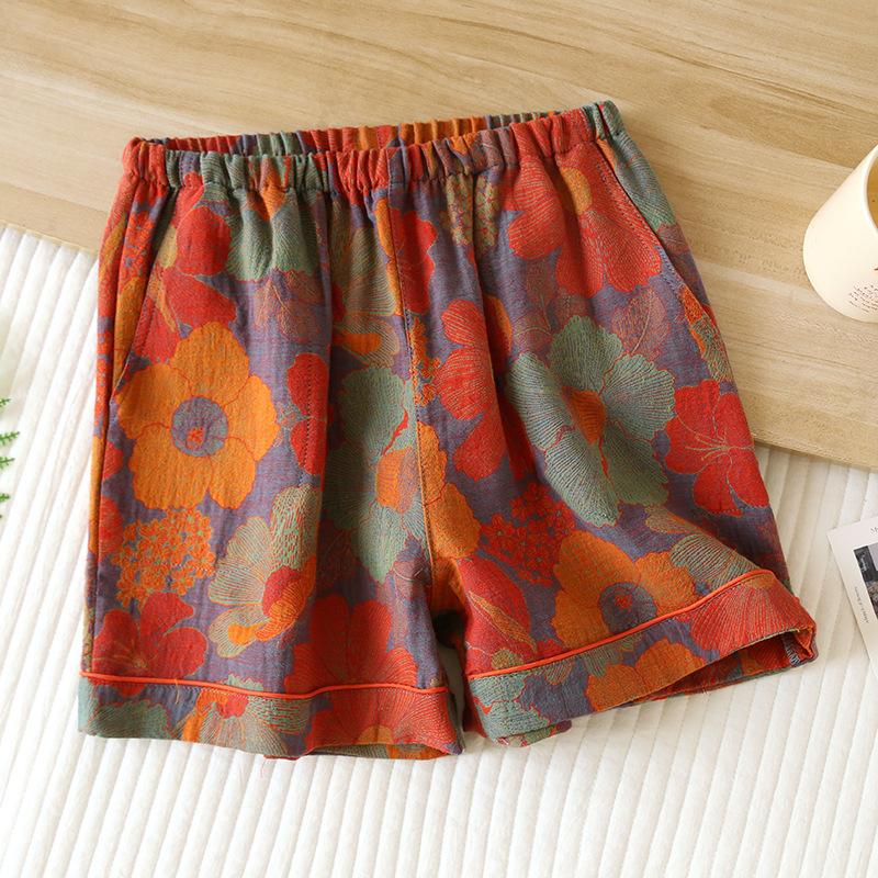 Pantaloncini estivi in jacquard a vestibilità larga da donna: Pantaloncini Leggeri da Loungewear Adatti per l'Uso all'Aperto