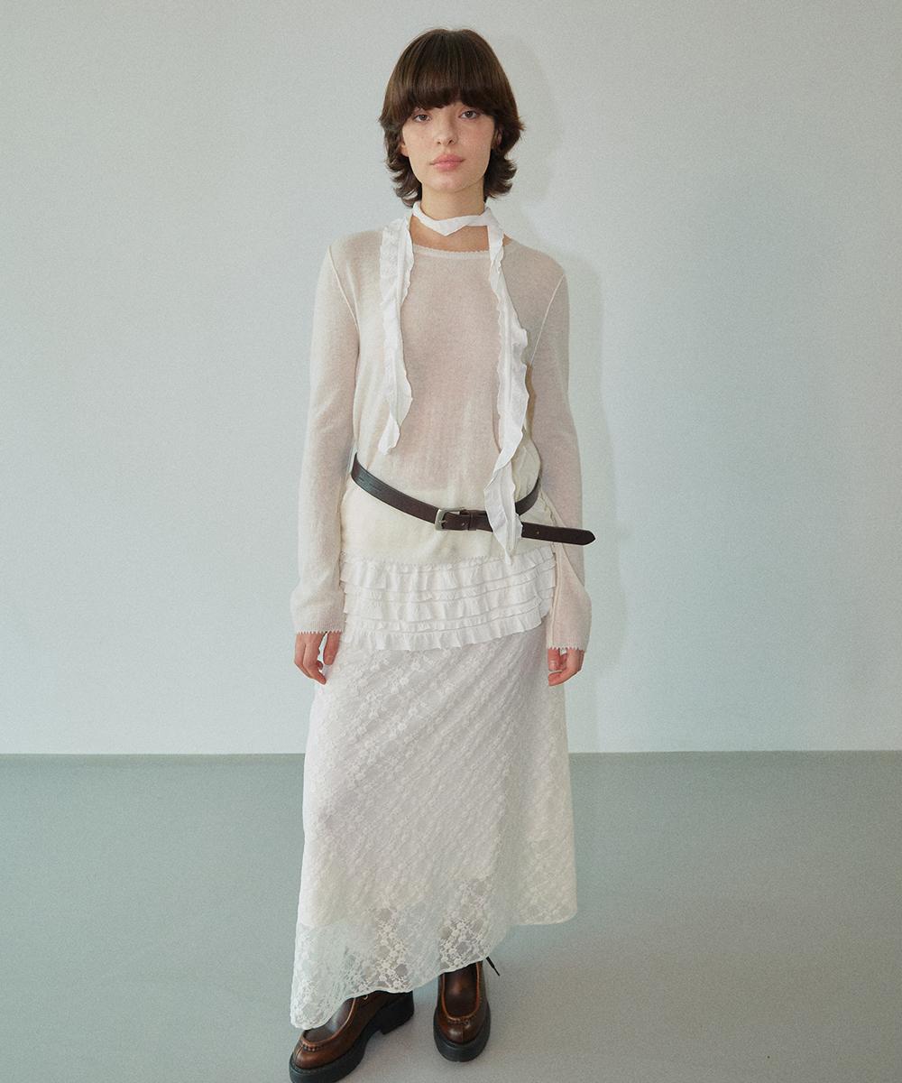 Wove Moment Glitter Yarn Knit Top Ivory Wbdfnt003Iv Ivory/One