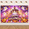 2D Ghost Pumpkin Haunted House Backdrop Halloween Shoot Banner