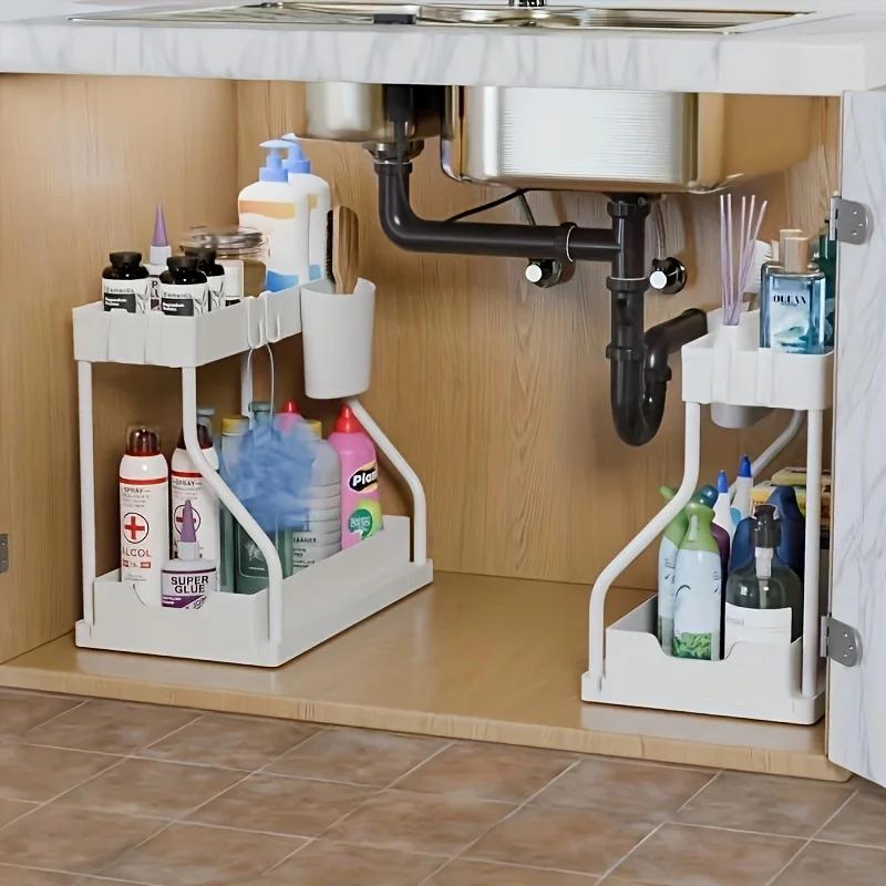 Under Sink Organizer Pull Out Sliding Storage Box Durable Large Capacity Drawer for Kitchen Bathroom Cabinet Essentials For Home