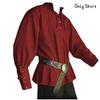 Men's Vintage Loose-fitting Shirt With Retro Stand Collar And Tie Belt