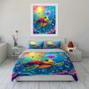 Colorful Turtle Ocean Fantasy Set Exquisite Three-Piece Bedding Set Gift For Kids And Adults