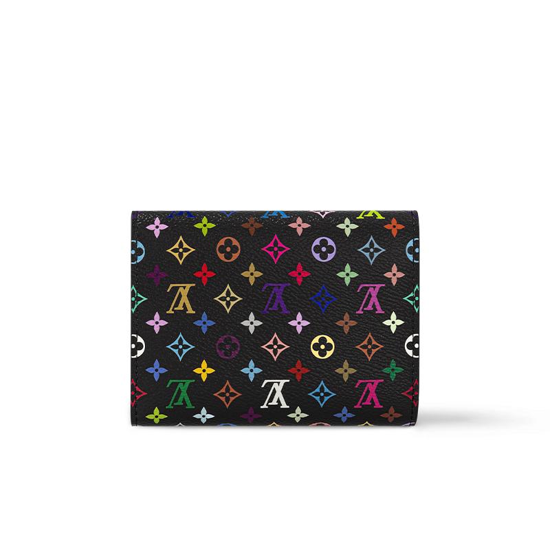 Louis Vuitton X Takashi Murakami Victorine Monogram Snap Wallet Women Wallet Black M14163