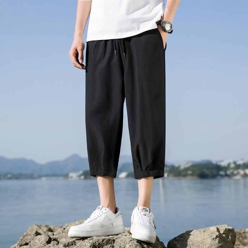 

Men s Summer Ice Silk Joggers - Casual, Trendy Sports Sweatpants for Spring & Autumn 5XL чорний