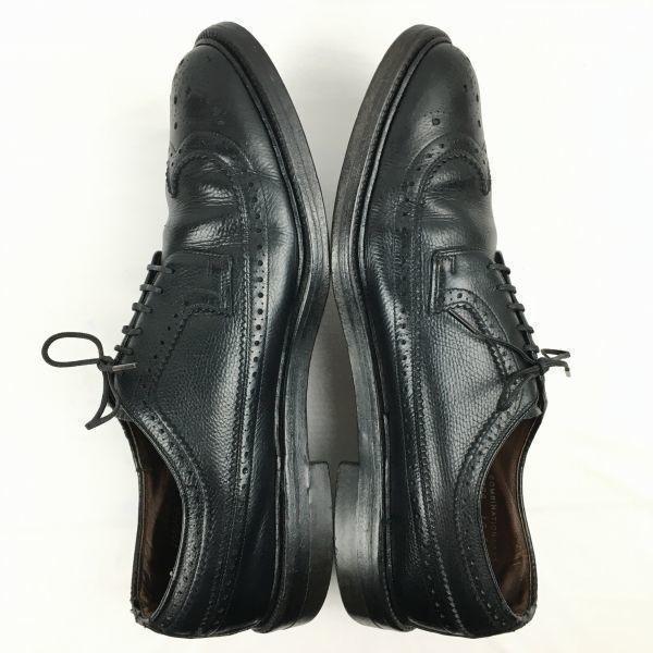 60s-70s Vintage HANOVER Long Wingtip Black Size 10B/AA 26.5-27.5cm Men's(USED)