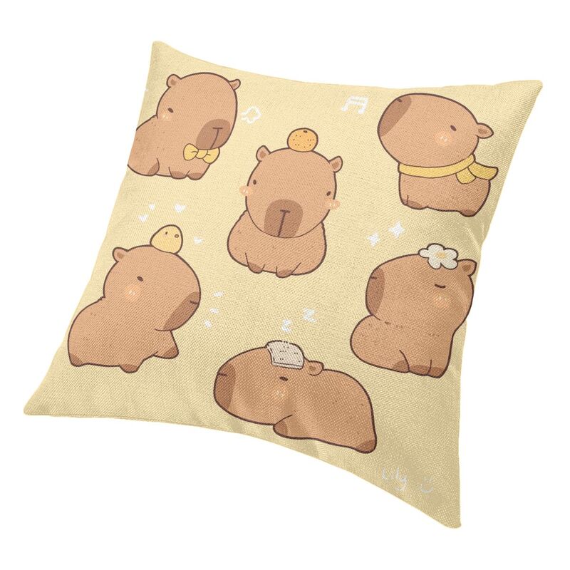 Capybara Cushion Cover Double Side Print Floor Pillow Case For Car Cool Pillowcase Home Decor