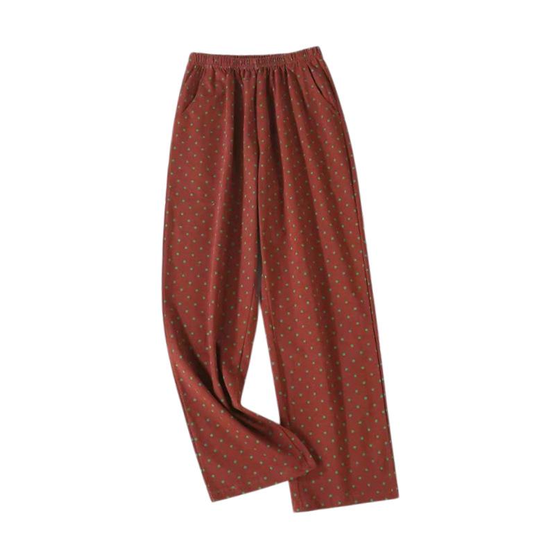 

100% Cotton Polka Dot Pajama Pants - Casual, Comfortable, Loose Fit for Spring & Summer 3XL (for 79-88 kg)
