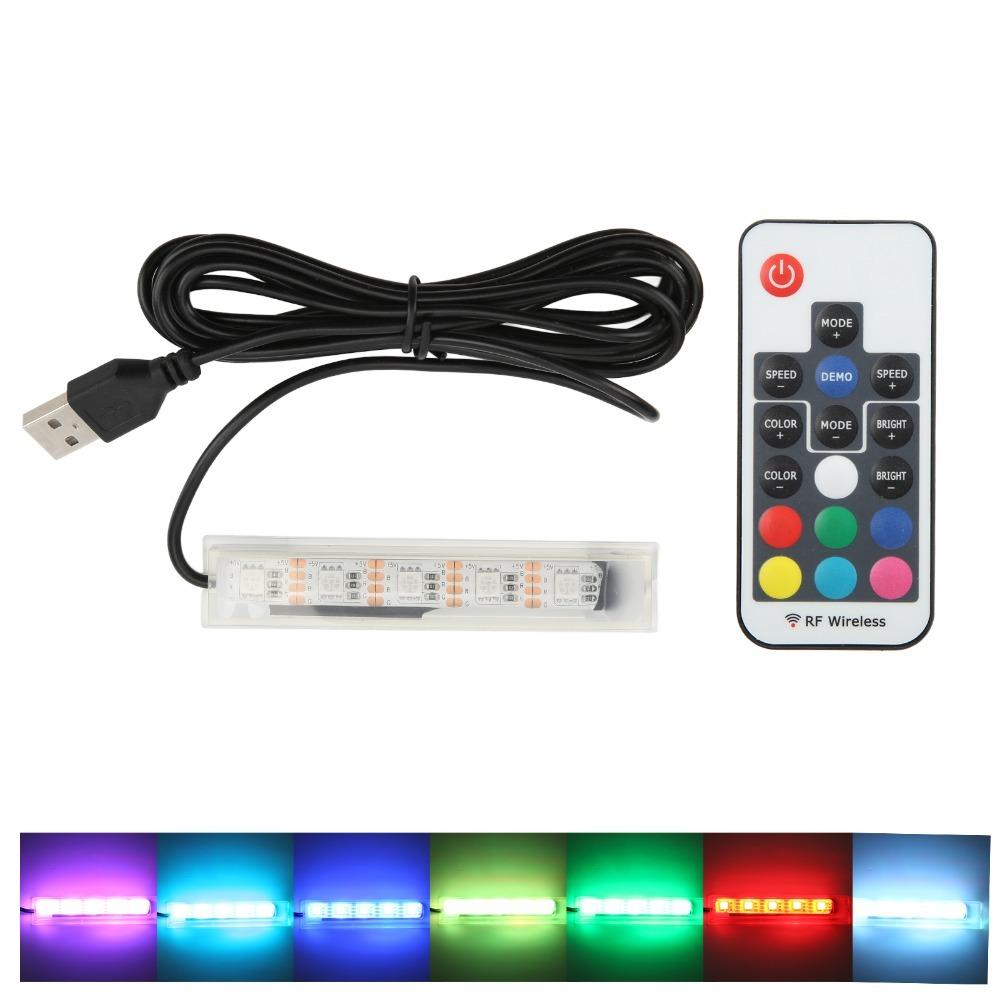 USB Powered Micro Aquarium Light Colorful LED Small Size Fish Tank LED Lamp Remote Control Aquarium Lamp Fish Tank Landscape