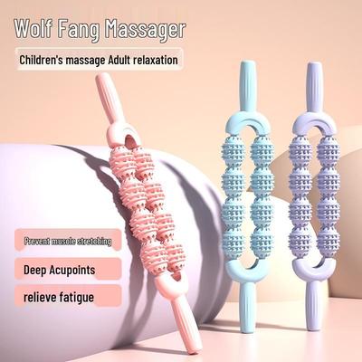 8-Wheel Wolf Tooth Muscle Relaxation Massage Stick for Muscle and Fascia Therapy