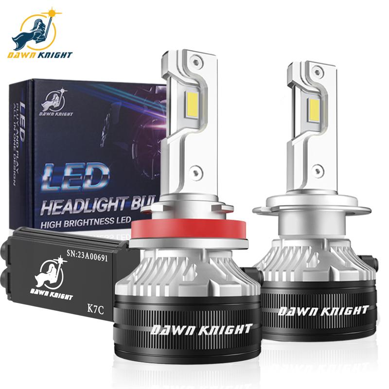 DAWNKNIGHT K7C 4300K H7 H4 H11 Светодиодная лампа 3 медные трубки Светодиодные огни для автомобиля H1 HB3 9005 HB4 9006 12V Светодиодная лампа головного света 6000K
