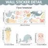 Small Fresh Marine Animals Wall Stickers Jellyfish Whale Crab Self-adhesive Pvc Stickers Bathroom Living Room Wall Decoration