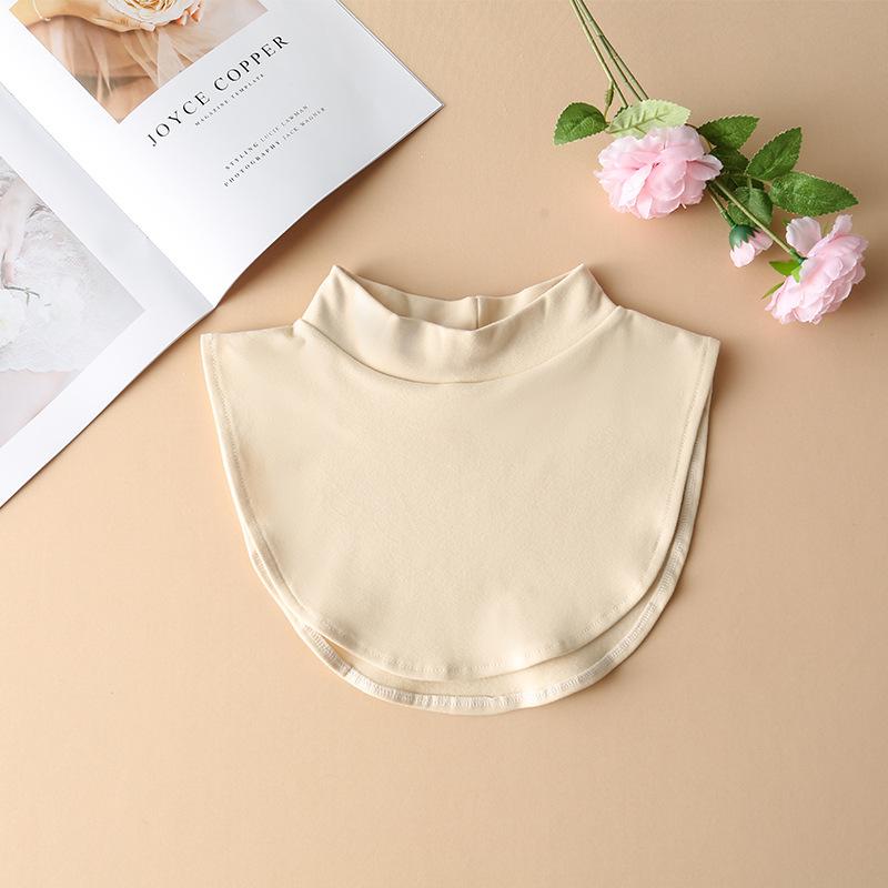 Falscher Kragen, vielseitiger, lässiger Innenartefakt, halbhoher Hals, Nackenschutzkragen, reine Baumwolle, warmer Halsschutzkragen, mittlerer Kragen