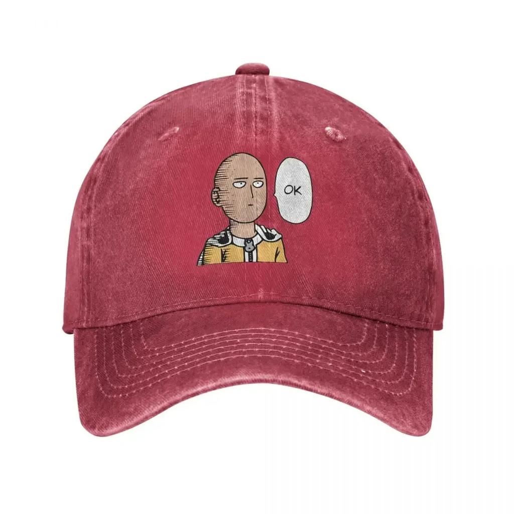 Unisex Cartoon Manga Single Hit Boy OK Cap Baseball Caps Vintage Wear Saitama Dad Hat Adjustable