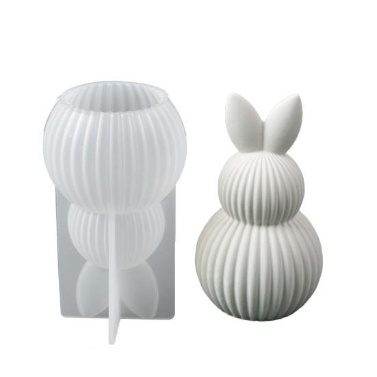Silicone Molds Easter Bunny Egg Casting Mold Set for Plaster Soy Wax Resin Flexible Easy Release Craft