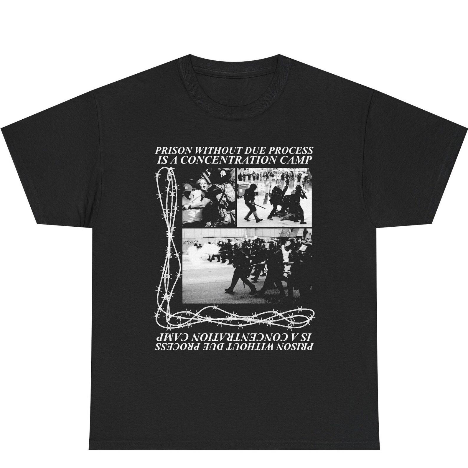 Abolish ICE Prison Without Due Process Tee Protest Chinga La Migra T-Shirt | Immigrant Solidarity Activist Socialist Anarchist Communist 3XL