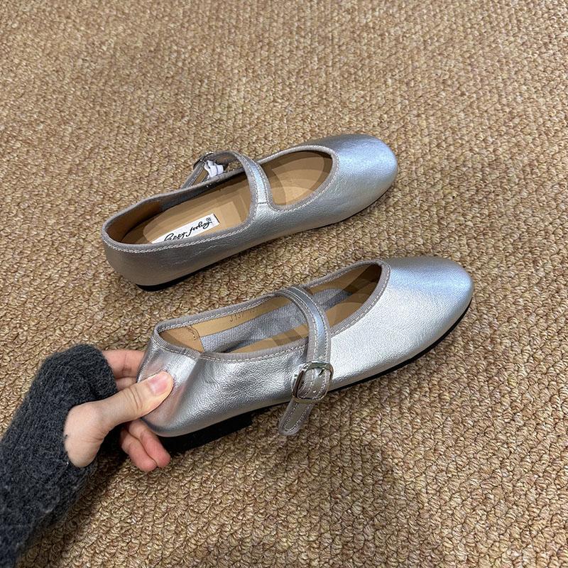 Fashion Female Shallow Footwear Women Flats With Shoes Soft Round Toe Fashion Buckle Strap Mary Janes Ladies Flats Shoes