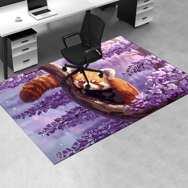 Red Panda Chair Mat: Office Carpet, Oversized Rug for Home Decor, Sofa Mat, Desk Pad Gift Suitable for Bedroom, Living Room, Various Rooms