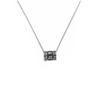 Men's Distressed Stainless Steel Embossed Pendant Necklace with Long Box Chain