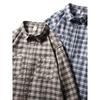 American Retro Pure Cotton Brushed Plaid Shirt Men's Long-Sleeved Spring and Autumn Style Foreign Trade Men's Casual Vintage Cotton Shirt
