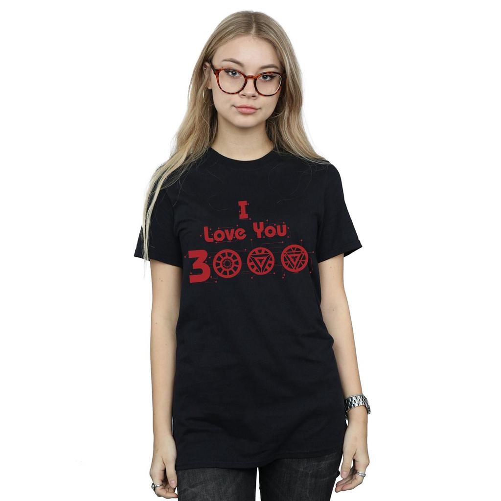 Marvel Womens/Ladies Avengers Endgame I Love You 3000 Circuits Cotton Boyfriend T-Shirt